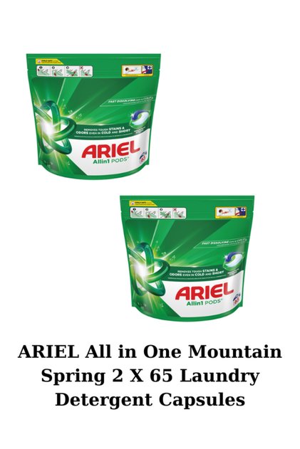 Pachet 2 X Detergent capsule Ariel 3in1 Mountain Spring, 65 buc, 130bucati
