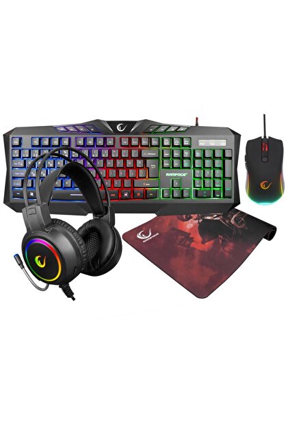 Rampage Km-404 Argenti Rainbow Combo Q Klavye Kulaklık Mouse