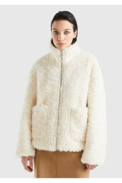 United Colors of Benetton Kadın Krem Teddy Mont - Fiyatı, Yorumları