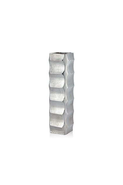 Square Gümüş Metal vazo 13x47 cm