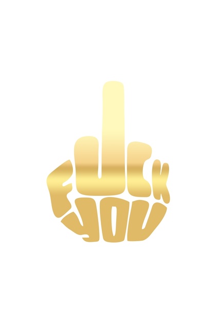 Fuck You Sticker 17x17 Cm Gold