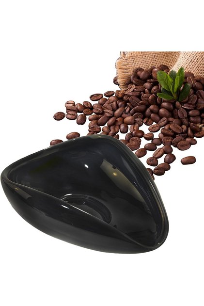 كوب قياس حبوب القهوة، صينية قياس للجرعة الواحدة، وعاء لوزن حبوب القهوة، وعاء سيراميك للشاي، صينية قياس للشاي السائب وبتلات الزهور (أسود)