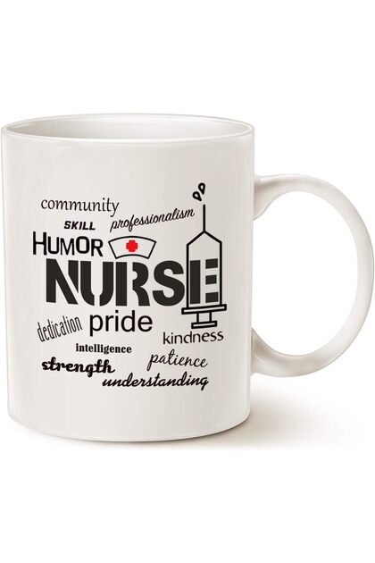Pride Nurse Mug - Inspirational Coffee Cup, Best Christmas Gifts, White Porcelain, 410ml by Maaug