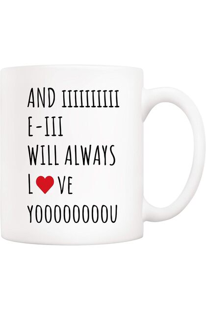 5Oop Coffee Mug with Christmas Quote 'I Will Always Love You' - Gift for Wife, Husband, Mom, Friend