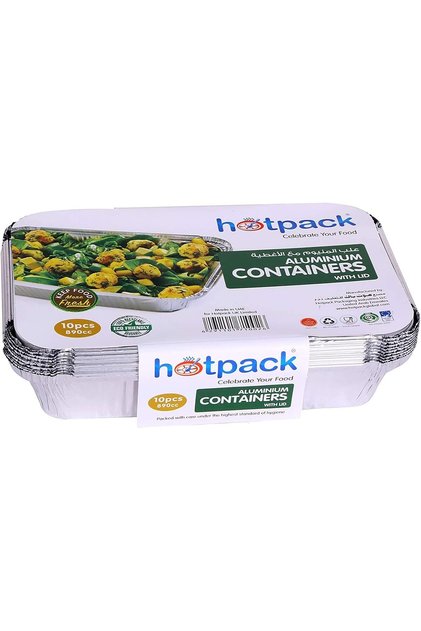 Disposable Food Storage, Take away, Aluminium Food Container Silver with Lid Rectangular, 89