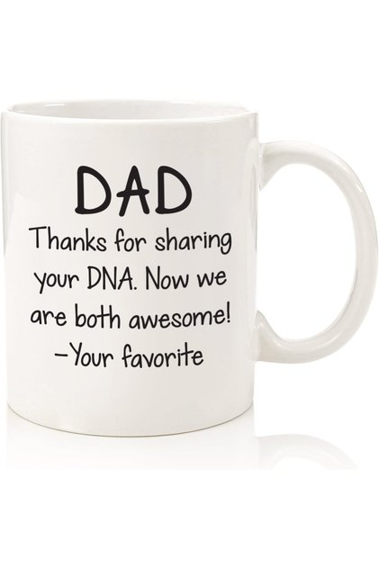 Funny Coffee Mug with 'Sharing Your DNA' Phrase from Son & Daughter - Unique Gifts for Dad from Kids