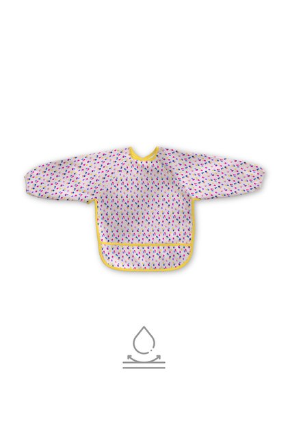Long Sleeve Food and Activity Apron, Activity and Painting Apron, Colorful Dots Pattern, 1-5 Years Old