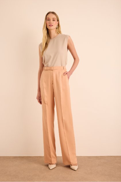 Viscon Linen Trousers with Belt Detail
