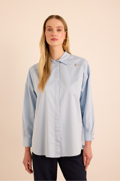 Cotton Shirt with Flywheel Detail on the Back