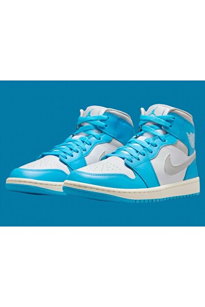 靴 VNike Air Jordan 1 Mid Light Blue Nike Air Jordan 1 Mid Kadın Basketbol Ayakkabısı - Fiyatı, Yorumları