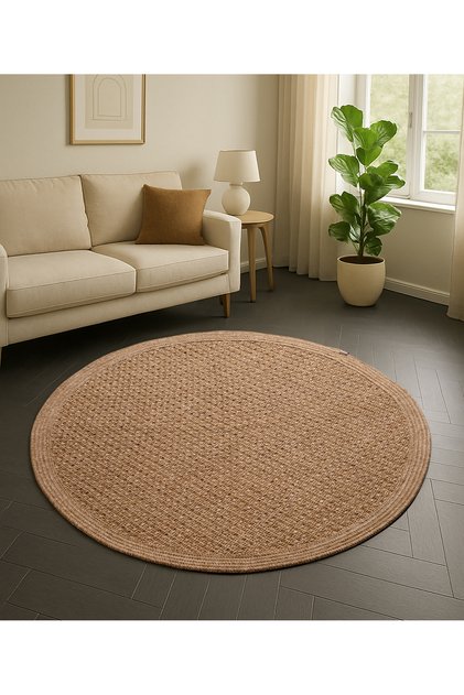 Jüt Tabanlı Hasır Dokuma Örme Bohem Halı Kilim