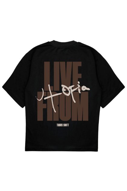 LIVE FROM UTOPIA Т-shirt с принт, овърсайз, унисекс, Travis Scott