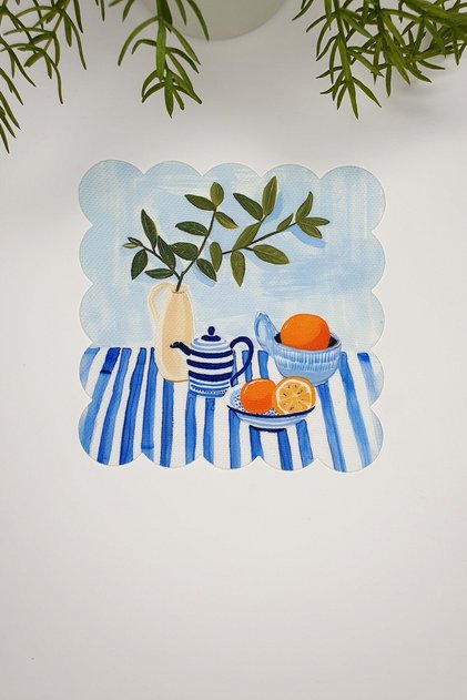 Watercolor Dessert Table Scenery Designed Laser Cut Cocktail Napkin 1 Piece