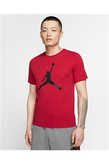 تي شيرت M J Jumpman Ss Crew للرجال باللون الأحمر - CJ0921-687