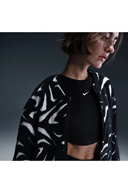 Nike Sportswear Cozy Long-Haired All-Over Swoosh Logo Lined Loose