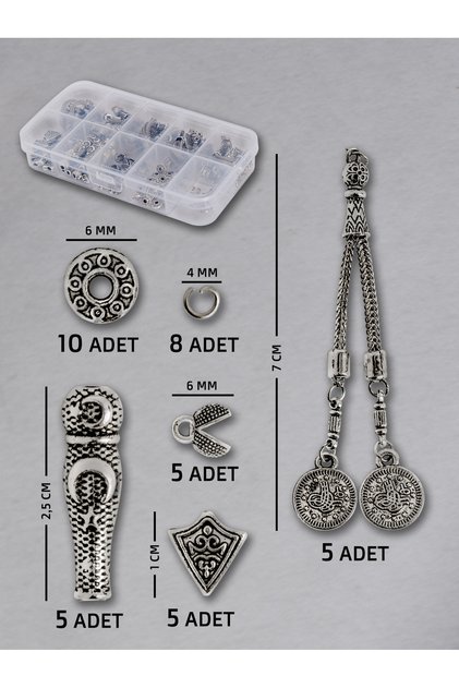 5 Double Tuğra Tassel Set – Natural Stone | Epoxy Rosary and Stylish and Durable for Jewelry Making