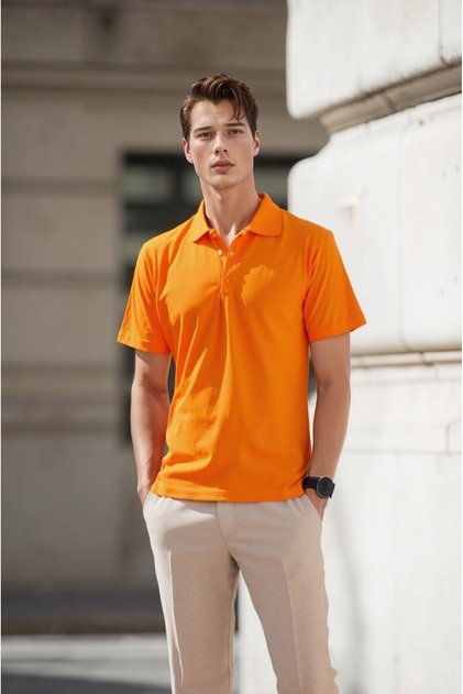 Men's Polo Neck Button Short Sleeve 100% Cotton T-Shirt Thclvr.Dncr