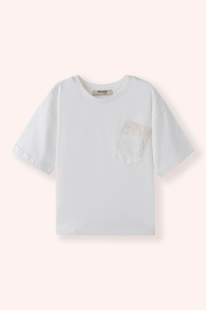 Baby Boy Asymmetrical Pocket Detailed Ecru T-Shirt