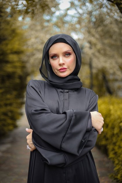 İpek Krep Siyah Ferace (SADECE ABAYA)