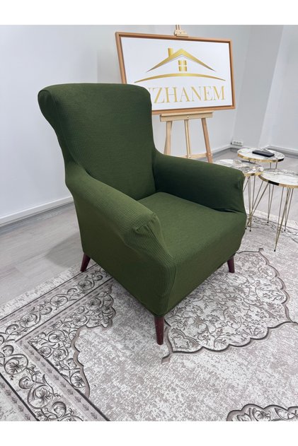 Lycra Stretch Elastic Flexible Square Pattern Armchair Single Person Denim Cover Seat Cover