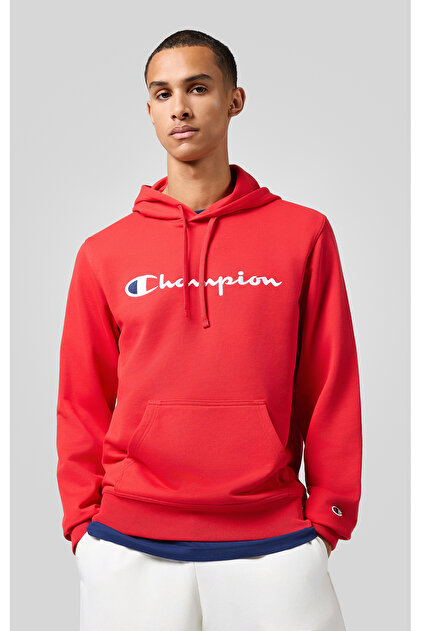 Champion Icons Hooded Sweatshirt Kırmızı Erkek Kapüşonlu