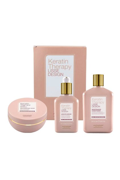 Set Alfaparf Lisse Design Keratin, Balsam 250 ml + Mască 200 ml + Ser 125 ml