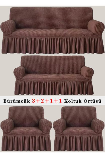 غطاء مقعد Bürümcük، أريكة، غطاء سرير أريكة، غطاء كرسي بذراعين 3 2 1 1 Set