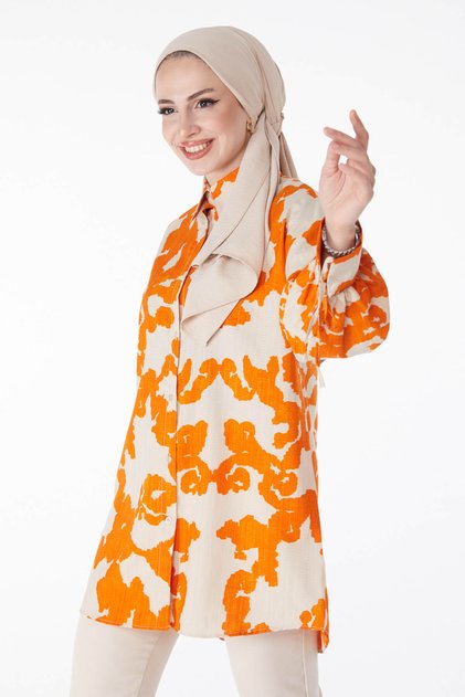 Patterned Shirt Orange - 25258