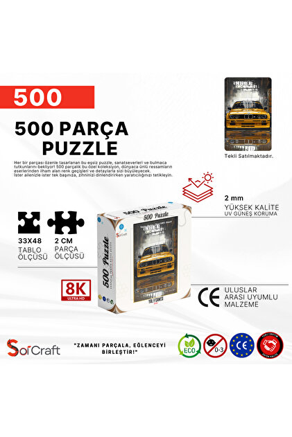 Soi Craft 500 Parça Puzzle Sarı Spor Araba - Fiyatı, Yorumları