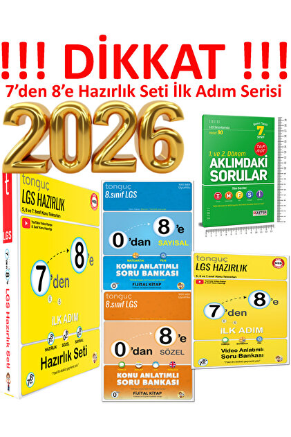 Tonguç Yayınları 7. Sınıf 7'den 8'e Hazırlık Seti & Kitabı 0'dan 8
