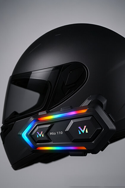 Mioji Mio 110 RGB 1000mAh IPX6 Motosiklet Kask Bluetooth Intercom