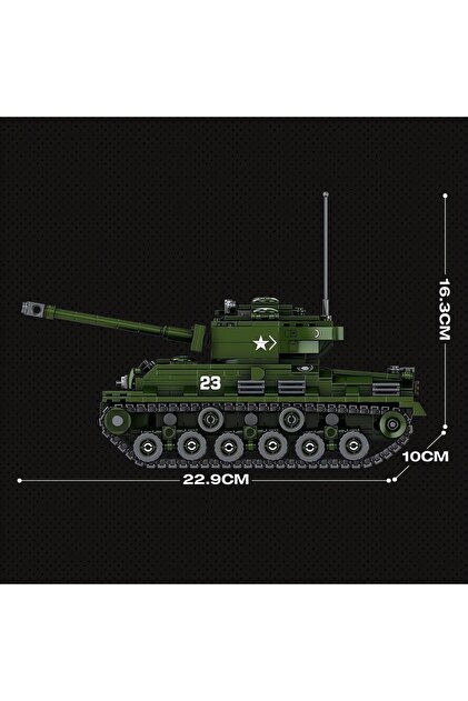 REOBRIX 1/30 M4 Sherman Tank, Teknik Blok Yapı Kiti (836 PARÇA