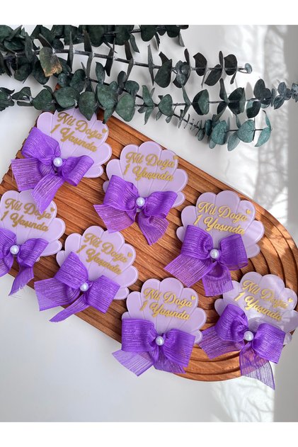 "20 Pieces Stylish Bow Oyster Baby Magnets – for Mevlüt and Baby Shower"