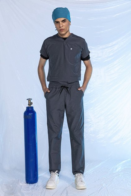 Smoked Special Veterinary Uniform Lint-Free Liquid Repellent Scrubs Suit Unisex