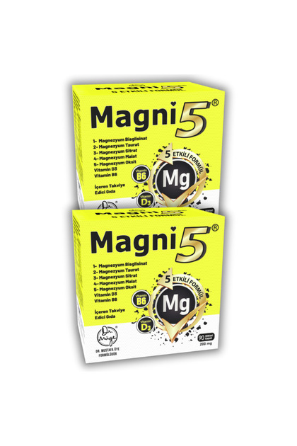 Magnesium 5 Effective Forms 3 Months Supply 180 Capsules B6 Vitamin D Magni5 Bisglycinate Taurate Citrate Malate 2 Pack