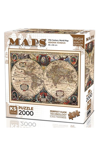 Ks Games Puzzle 17Th Centruy World Maps 2000 Pieces-T108 196Cseri