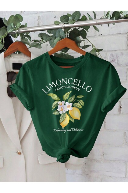 Lemon Printed Women's Oversized Loose T-shirt