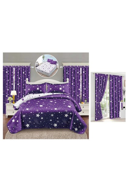 Set Lenjerie CHIRASO FINET, 6 Piese cu Draperie, Cearceaf 140x200, Pilota 160x200