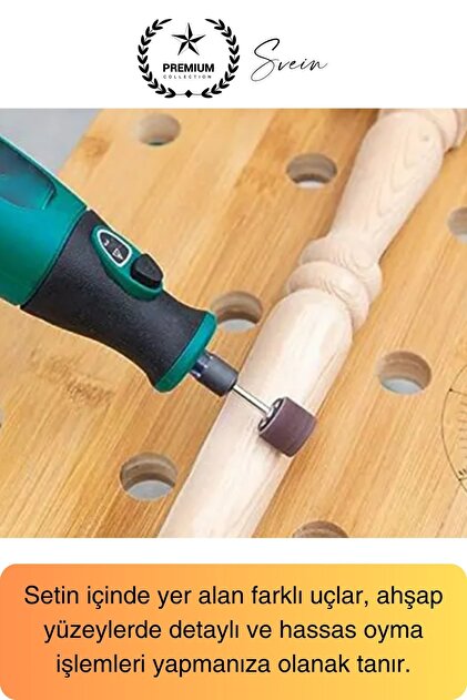 Svein Premium 105 Parça Hobi Gravür Taşlama Ucu Mini Metal Ahşap
