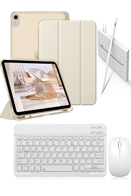 Covpor Apple İpad Pro 11 1/2/3/4. Nesil Uyumlu Flip Kılıf Gold+