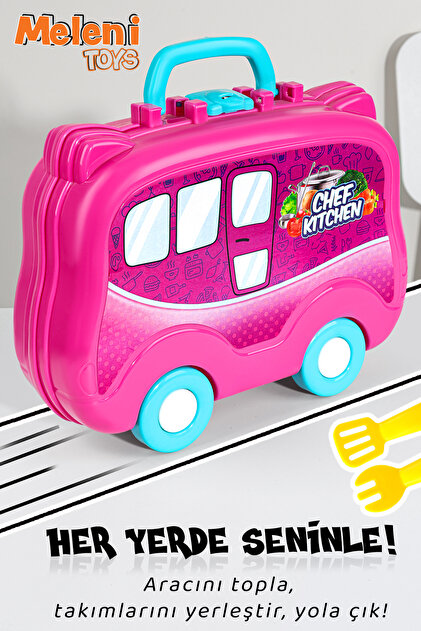 Meleni Toys 18 Parça Tekerlekli Oyuncak Mutfak Seti - Çantalı