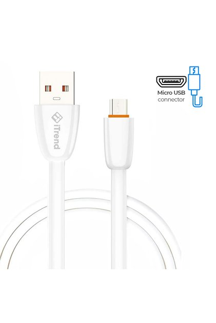 Cablu Micro USB la USB-A, universal, incarcare si date, 2.1A Fast Charging 100cm, format plat, iTren