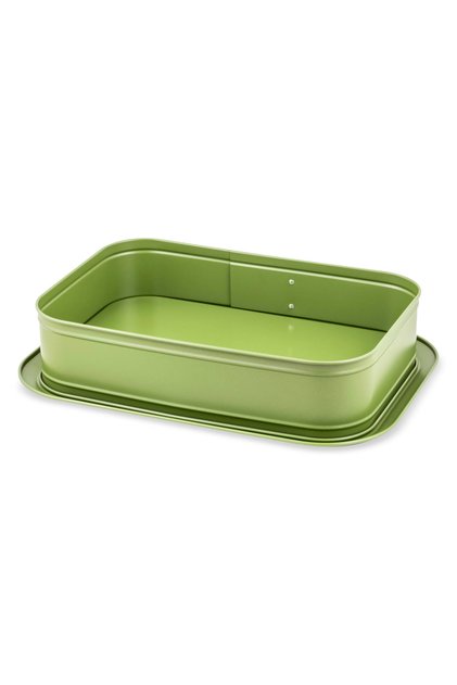 Tavă de copt dreptunghiulară cu bază detașabilă ZASS Gourmet, ZG-BW 06, 39x28x8cm, culoare verde