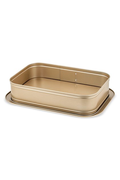 Tavă de copt dreptunghiulară cu bază detașabilă ZASS Gourmet, ZG-BW 06, 39x28x8cm, culoare bronz