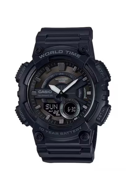CASIO Men's Analog & Digital Black Dial Watch - AEQ-110W-1B