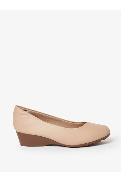 Ladies Low Heel Shoes Beige | Made In Brazil
