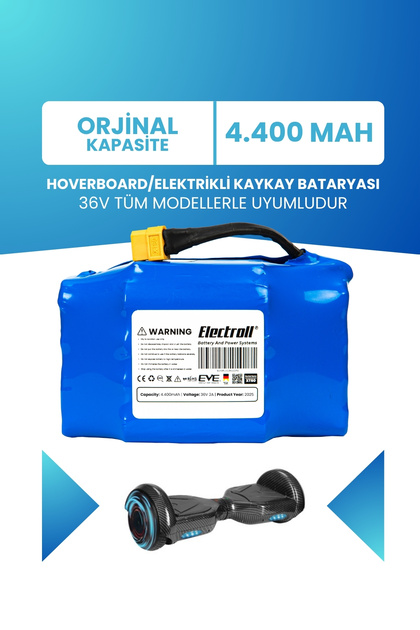 Hoverboard / Elektrikli Kaykay Bataryası 36v 4.400mah (STANDART KAPASİTE) Güçlendirilmiş Batarya