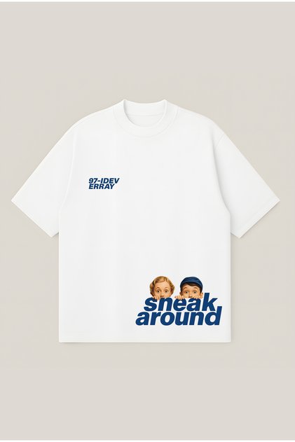 Sneak Around Unisex Oversize Printed Boxy Fit Thick Fabric T-Shirt