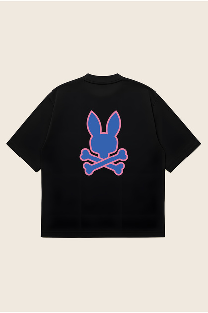 Moon Dancer Psycho Bunny Essential Unisex Oversize Baskılı Boxy