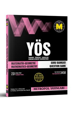 metropol Yös トルコ大学参考書 TR-YÖS GENEL TEKRAR SORU BANKASI SETİ (1-2-3)